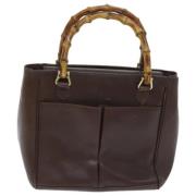 Pre-owned Leather handbags Gucci Vintage , Brown , Dames