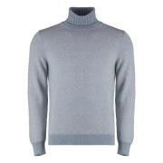 Luxe Cashmere Coltrui Trui Malo , Blue , Heren