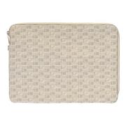 Leren Plat Etui met Polsband Moreau Paris , Beige , Dames