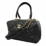 Pre-owned Leather chanel-bags Chanel Vintage , Black , Dames