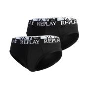 Basic Cuff Logo 2-Pack Ondergoed Replay , Black , Heren