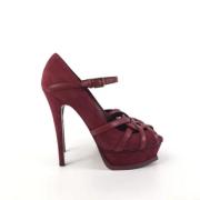 Pre-owned Suede heels Yves Saint Laurent Vintage , Red , Dames