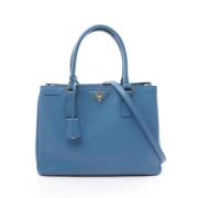 Pre-owned Leather handbags Prada Vintage , Blue , Dames