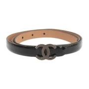 Pre-owned Leather belts Chanel Vintage , Black , Dames