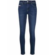 Blauwe Skinny Jeans Casual Stijl Diesel , Blue , Dames