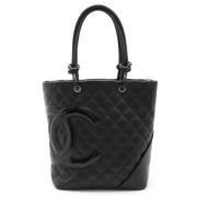 Pre-owned Leather totes Chanel Vintage , Black , Dames