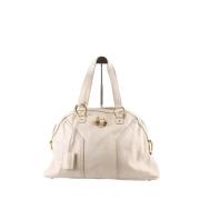 Pre-owned Leather handbags Saint Laurent Vintage , White , Dames