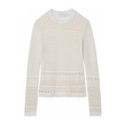 Witte Pointelle Casual Zijde Katoenen Blouse Proenza Schouler , White ...