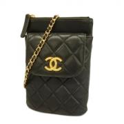 Pre-owned Leather chanel-bags Chanel Vintage , Black , Dames