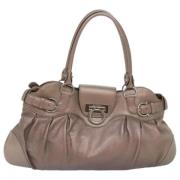 Pre-owned Leather shoulder-bags Salvatore Ferragamo Pre-owned , Beige ...