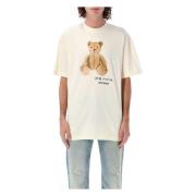 Bear in Mind T-shirt Off White Brown Palm Angels , White , Heren