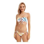 Abstracte Bandeau Bikini Top met Front Tie Charo Ruiz Ibiza , Multicol...