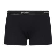 Zwarte Katoenen Boxershorts met Logo Saint Laurent , Black , Heren