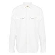 Long Sleeve Katoenen Shirt Rick Owens , Beige , Heren