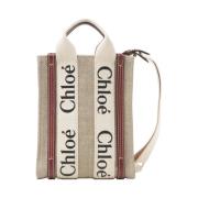 Witte Linnen Mini Tote Tas Chloé , White , Dames