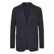 Micro Fancy Jersey Blazer Style Cernobbio Boggi Milano , Blue , Heren