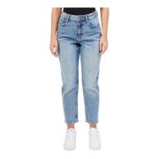 Blauwe Mom Fit Carrot Denim Jeans Fracomina , Blue , Dames