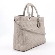 Pre-owned Leather handbags Dior Vintage , Gray , Dames