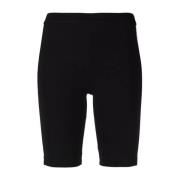 Zwarte Katoen Elastaan Fietsbroek Dsquared2 , Black , Dames