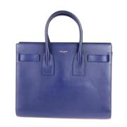 Pre-owned Leather handbags Saint Laurent Vintage , Blue , Dames