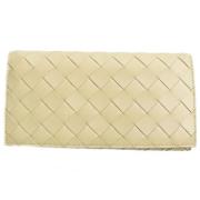 Pre-owned Leather wallets Bottega Veneta Vintage , Beige , Dames