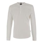 Witte Katoenmix Longsleeve T-shirt Hugo Boss , White , Heren