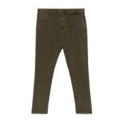 Groene gestructureerde broek met toelopende pijpen Dondup , Green , He...