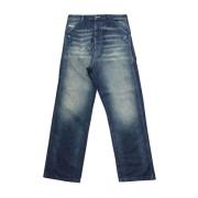 Wijde Denim Jeans in Blauw Diesel , Blue , Heren