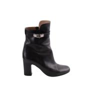 Pre-owned Leather boots Hermès Vintage , Black , Dames