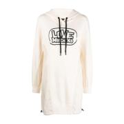 Casual Midi Jurk in Wit Love Moschino , White , Dames