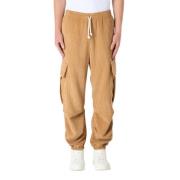 Zachte Ribfluwelen Cargo Broek Disclaimer , Beige , Heren