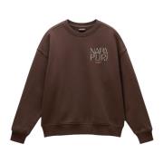 Gezellige Oversized Crewneck Sweatshirt Napapijri , Brown , Dames