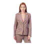 Roze Geruite Blazer Jas Fracomina , Pink , Dames