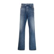 Casual Blauwe Straight Jeans Diesel , Blue , Heren