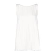 Witte Flared Ribs Casual Blouse Malo , White , Dames