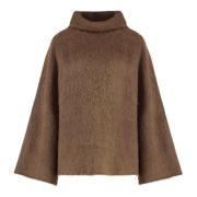 Klokmouwen Wollen Turtleneck Sweater Malo , Brown , Dames