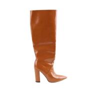 Pre-owned Leather boots Yves Saint Laurent Vintage , Brown , Dames