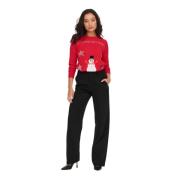 Vrolijke Kerst Gebreide Trui Only , Black , Dames