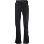 Blauwe Straight Jeans met 5 Zakken Giorgio Armani , Blue , Heren