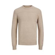 Jjjerry Knit Crew Neck Sweater Jack & Jones , Beige , Heren