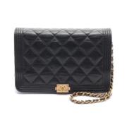 Pre-owned Leather crossbody-bags Chanel Vintage , Black , Dames