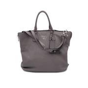 Pre-owned Leather totes Prada Vintage , Gray , Dames