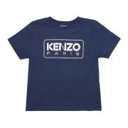 Biologisch Katoenen Bedrukt Ronde Hals T-shirt Kenzo , Blue , Unisex