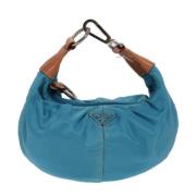 Pre-owned Leather clutches Prada Vintage , Blue , Dames