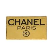 Pre-owned Metal brooches Chanel Vintage , Yellow , Dames