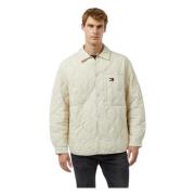 Gewatteerde Beige Shacket Jas Tommy Hilfiger , Beige , Heren