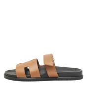 Pre-owned Leather sandals Hermès Vintage , Brown , Heren