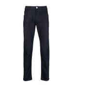 Blauwe Straight Jeans met 5 Zakken Giorgio Armani , Blue , Heren