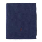 Blauwe Wollen Sjaal met Geborduurd Logo Polo Ralph Lauren , Blue , Her...