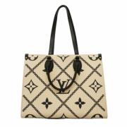 Pre-owned Leather totes Louis Vuitton Vintage , Beige , Dames